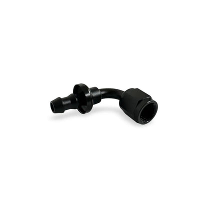 FITTING PUSH LOCK HOSE END AN4 90 DEG AL BLACK