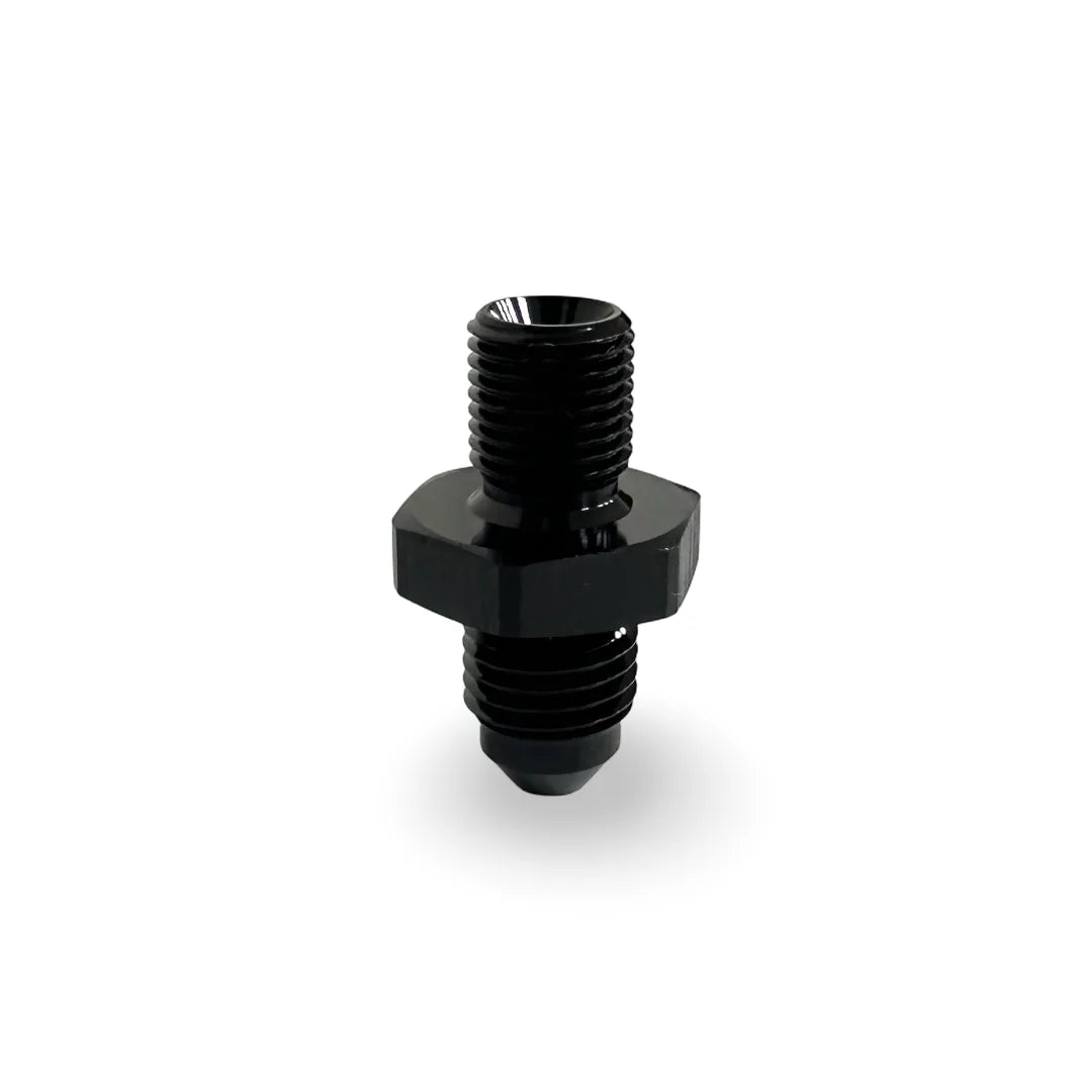 FITTING ADAPTER AN4 TO M10X1.0 METRIC TO MALE FLARE AL BLACK