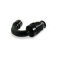 FITTING CLAMSHELL PTFE HOSE END AN8 150 DEG AL BLACK