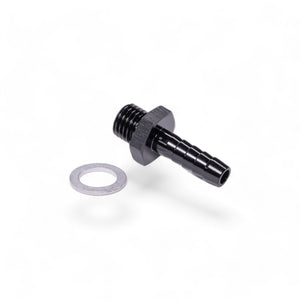FITTING ADAPTER M12X1.5 TO 5/16IN METRIC TO BARB AL BLACK