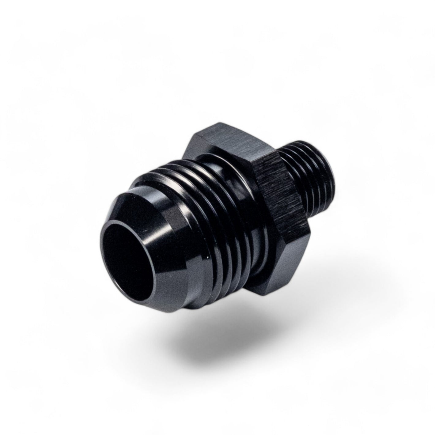 FITTING ADAPTER AN10 TO M12X1.25 METRIC TO MALE FLARE AL BLACK