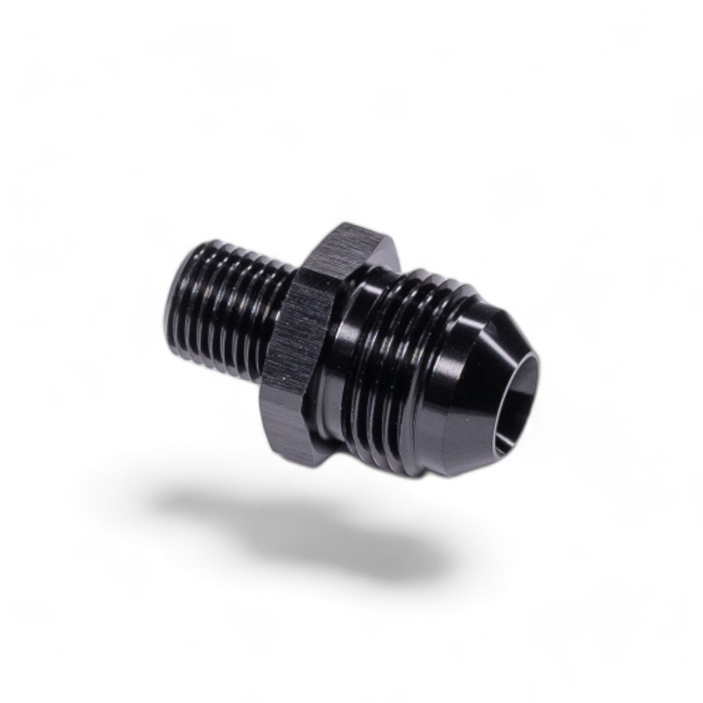FITTING ADAPTER AN8 TO M12X1.25 METRIC TO MALE FLARE AL BLACK