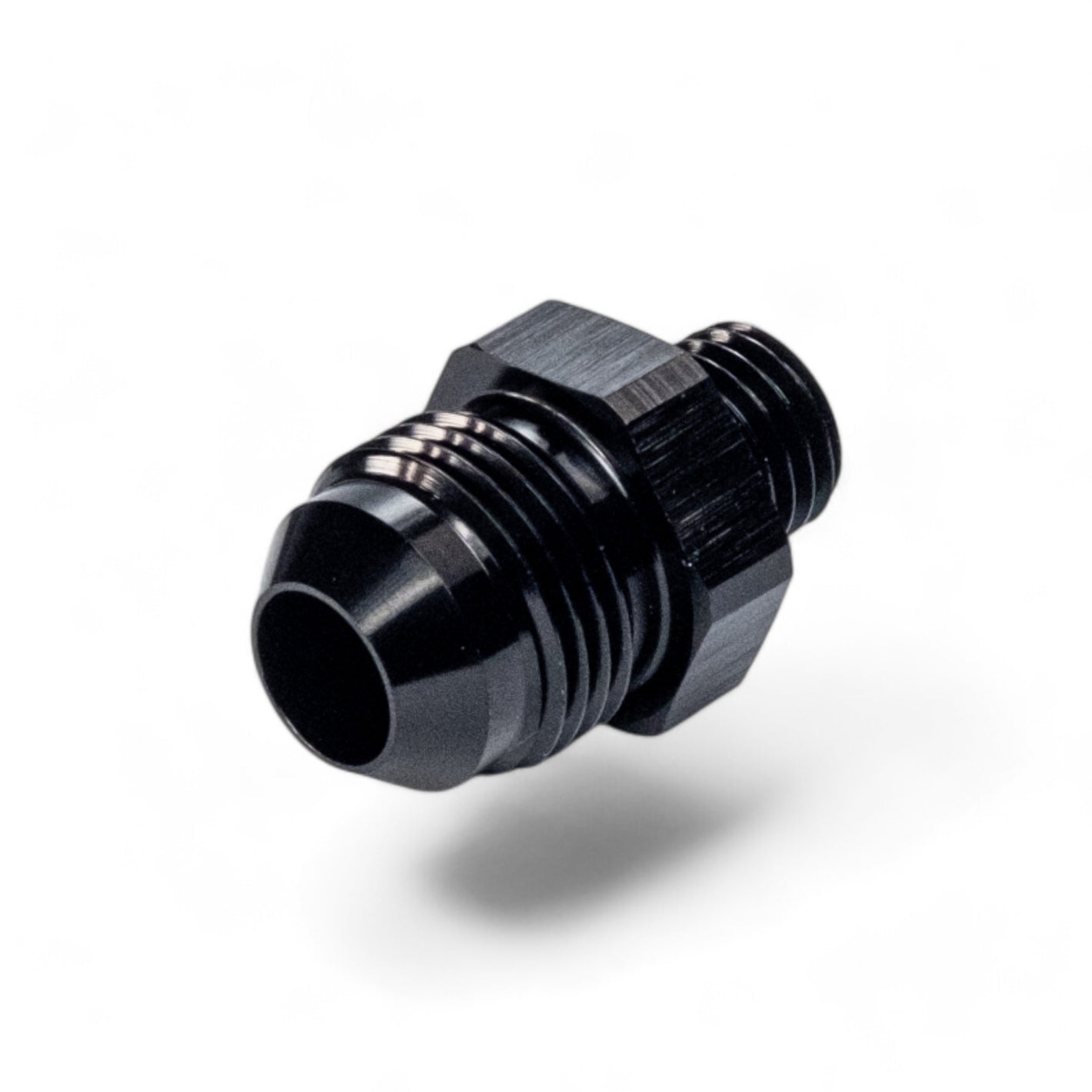 FITTING ADAPTER AN8 TO M12X1.5 METRIC TO MALE FLARE AL BLACK