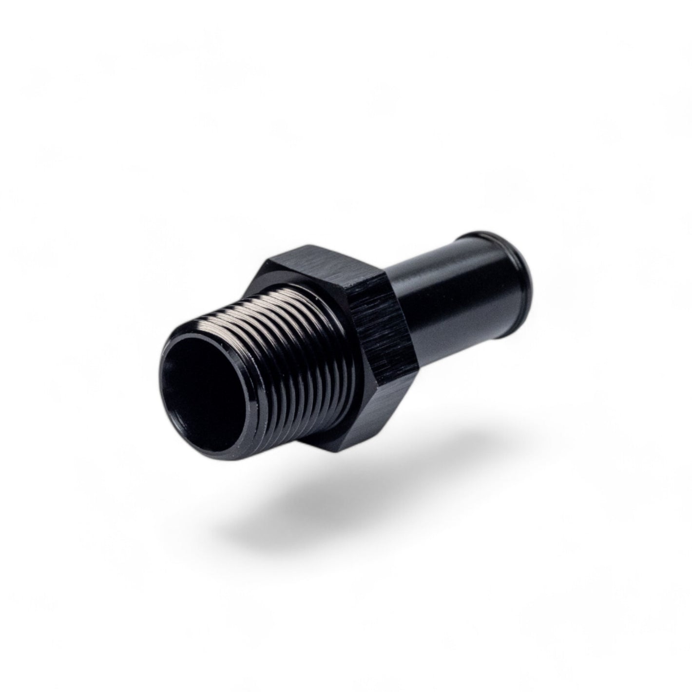 FITTING ADAPTER 3/8IN TO 1/2IN MALE NPT TO BARB AL BLACK