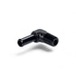 FITTING ADAPTER 1/4IN TO 3/8IN MALE NPT TO BARB 90 DEG AL BLACK