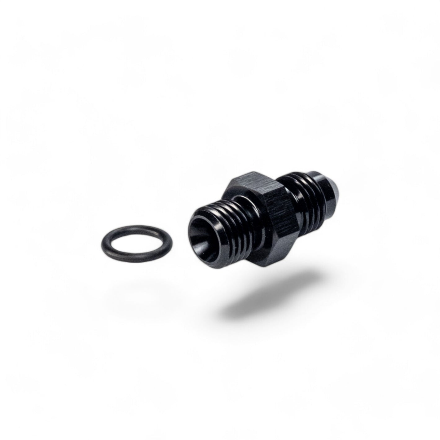 FITTING ADAPTER AN4 TO ORB4 MALE FLARE AL BLACK