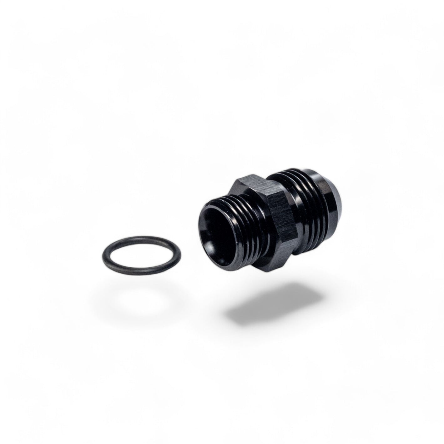 FITTING ADAPTER AN10 TO ORB8 MALE FLARE AL BLACK