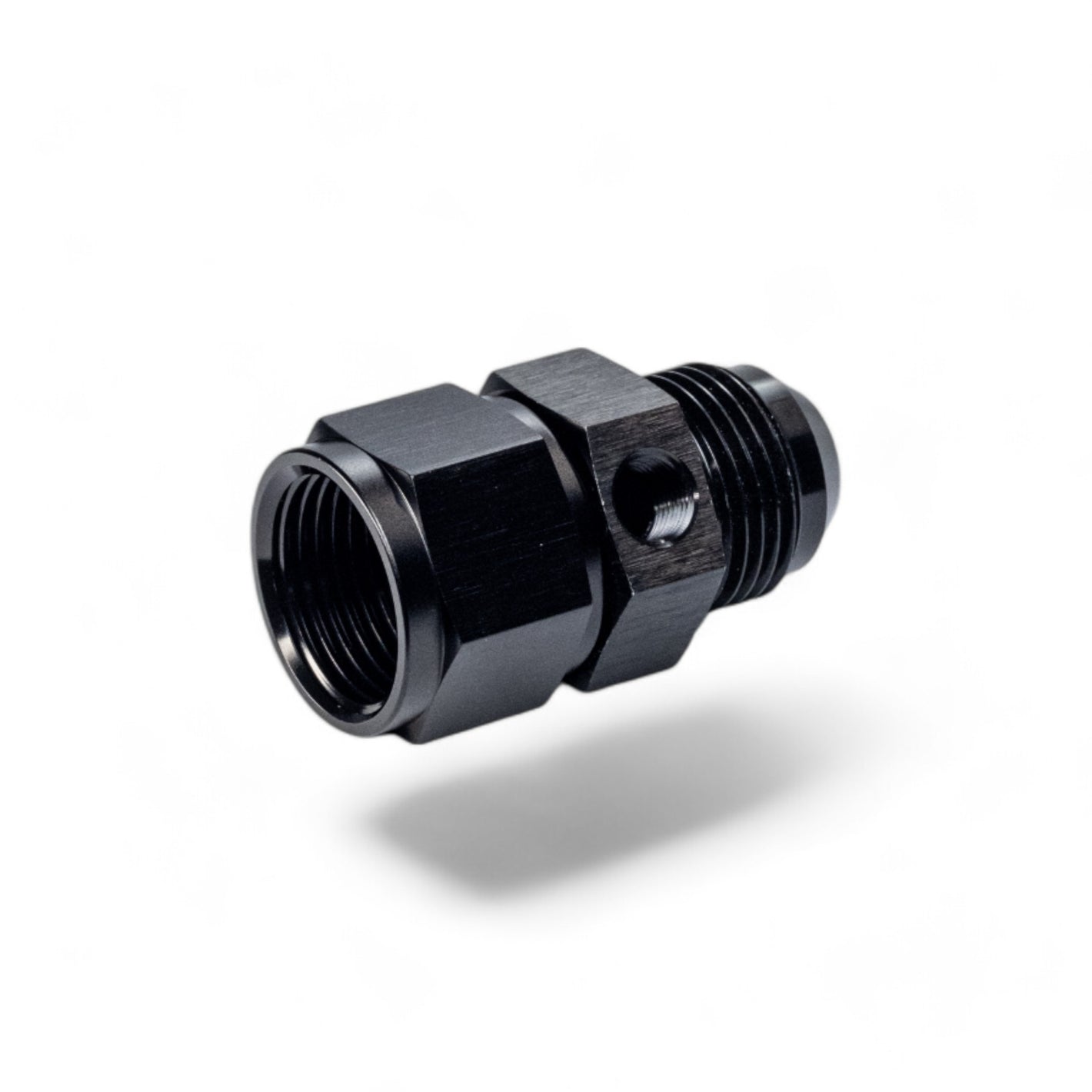 FITTING ADAPTER AN12 FEMALE TO MALE WITH 1/8IN PORT AL BLACK