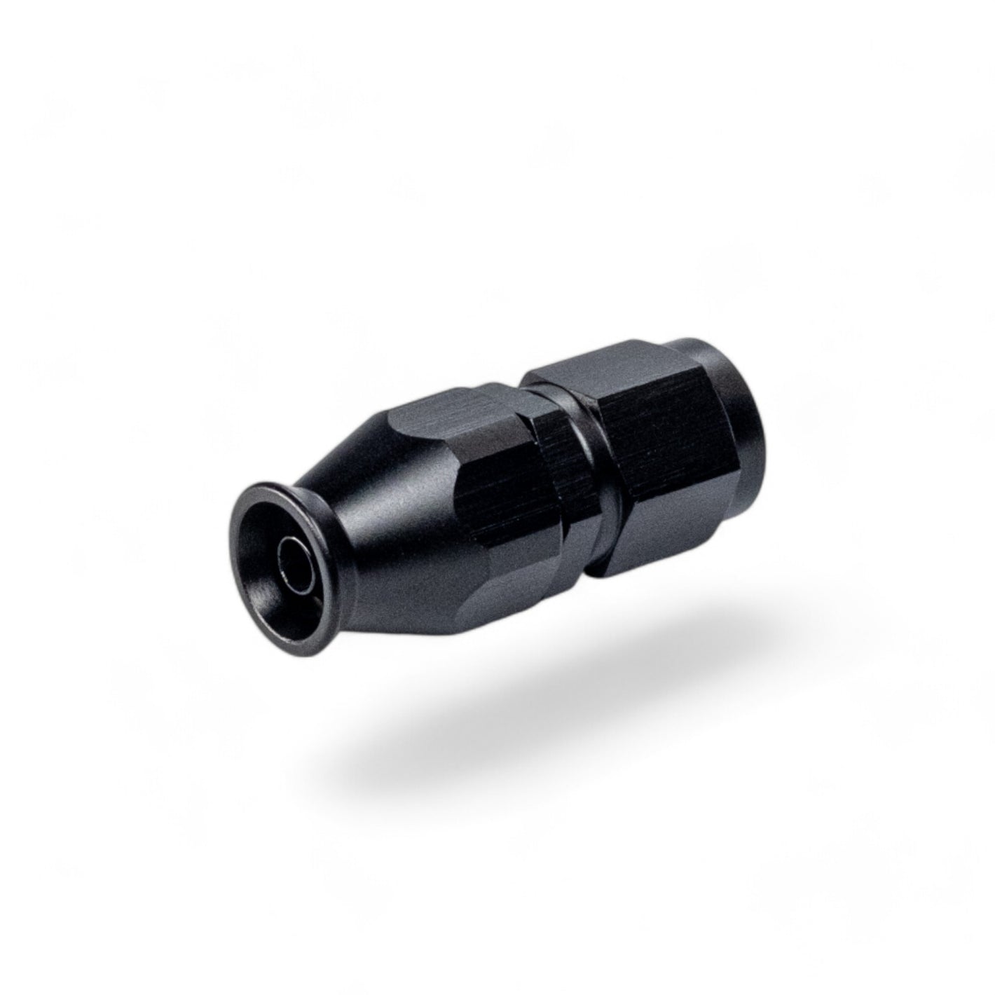 FITTING PTFE HOSE END AN4 SWIVEL STRAIGHT AL BLACK