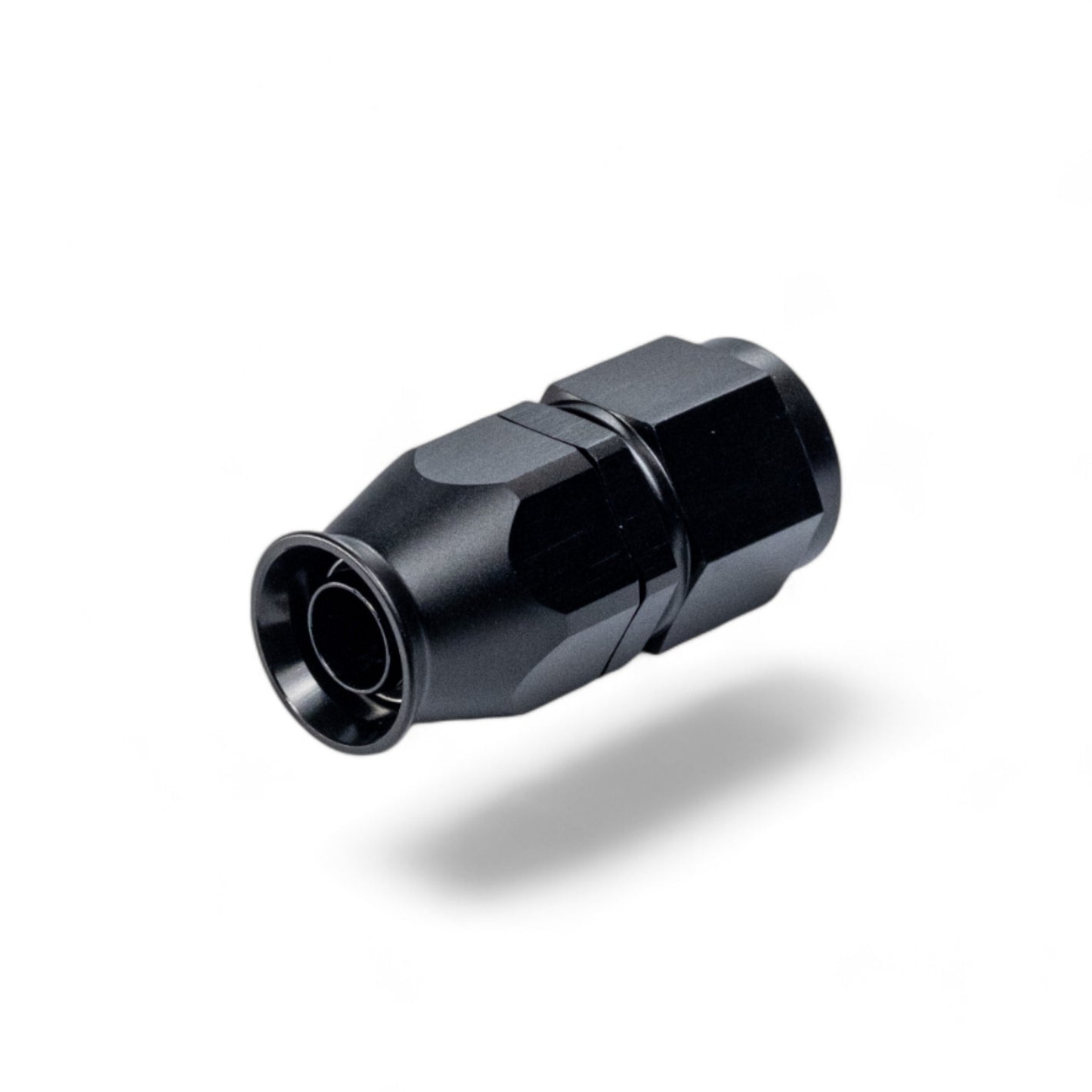 FITTING PTFE HOSE END AN8 SWIVEL STRAIGHT AL BLACK