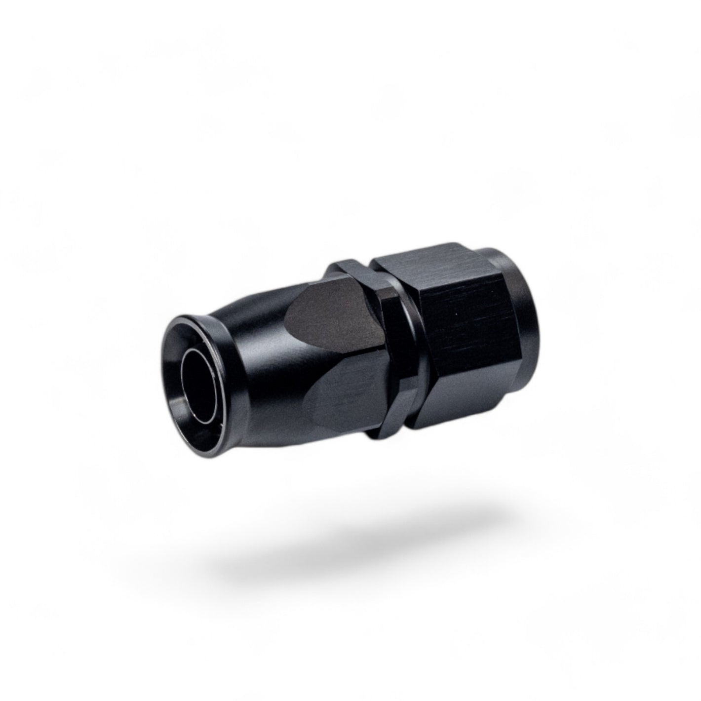 FITTING PTFE HOSE END AN10 SWIVEL STRAIGHT AL BLACK
