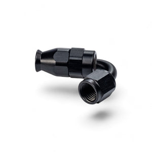 FITTING PTFE HOSE END AN4 SWIVEL 120 DEG AL BLACK