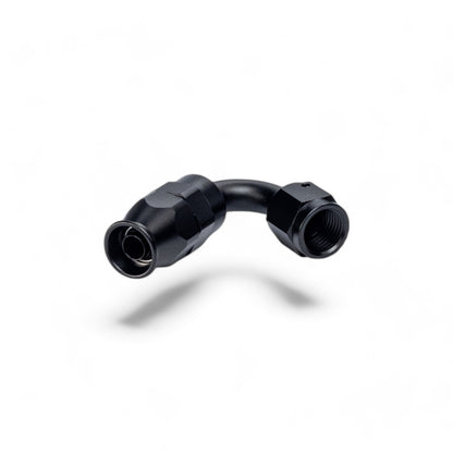 FITTING PTFE HOSE END AN6 SWIVEL 120 DEG AL BLACK