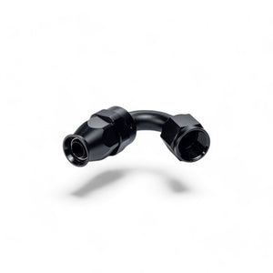 FITTING PTFE HOSE END AN8 SWIVEL 120 DEG AL BLACK