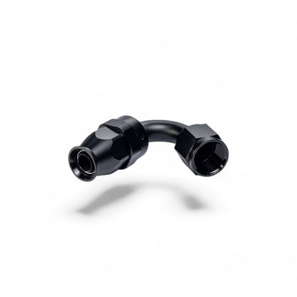 FITTING PTFE HOSE END AN8 SWIVEL 120 DEG AL BLACK