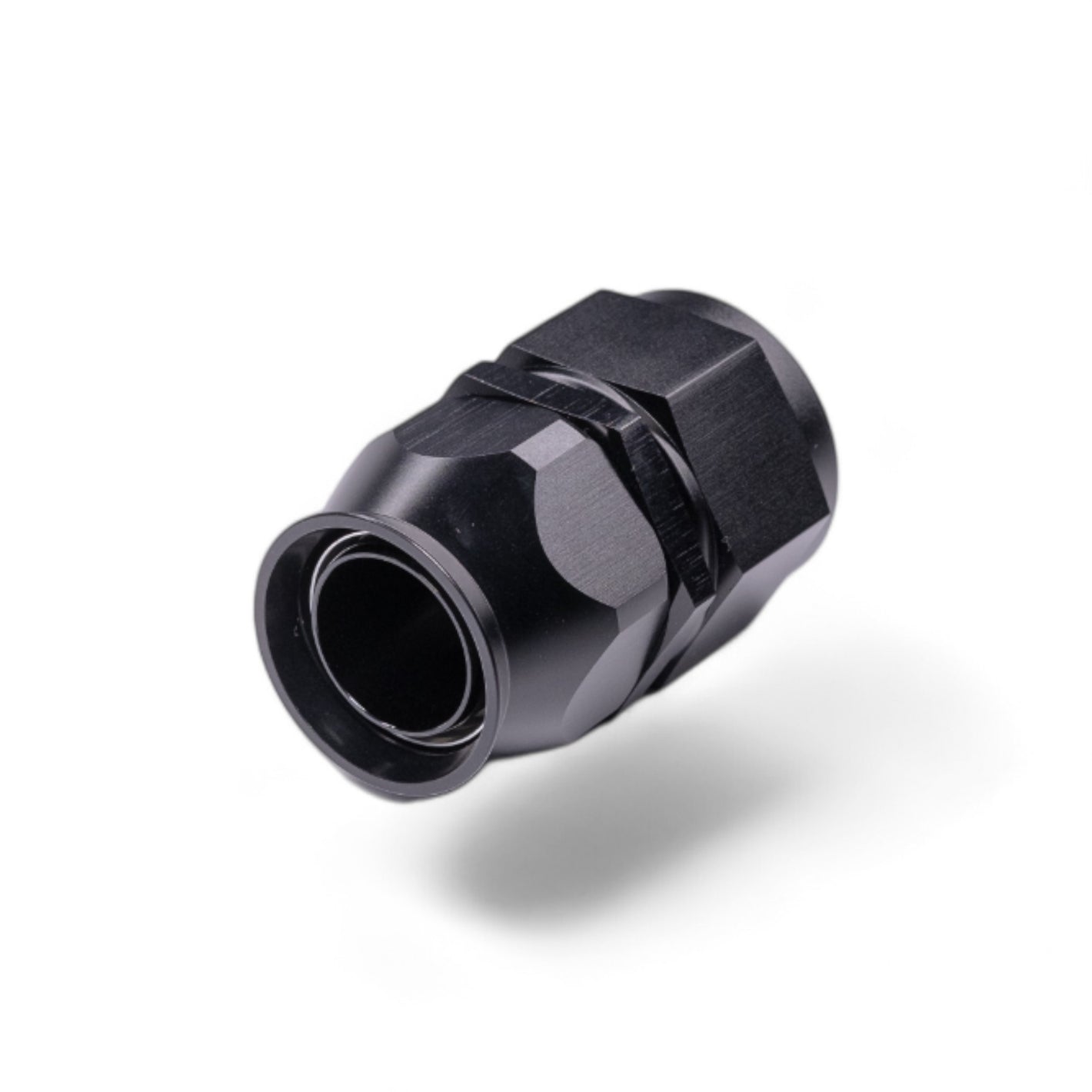 FITTING PTFE HOSE END AN16 SWIVEL STRAIGHT AL BLACK