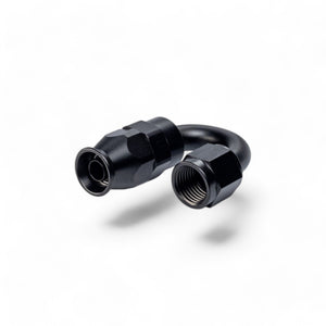 FITTING PTFE HOSE END AN6 SWIVEL 180 DEG AL BLACK