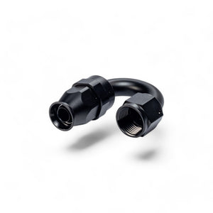 FITTING PTFE HOSE END AN8 SWIVEL 180 DEG AL BLACK