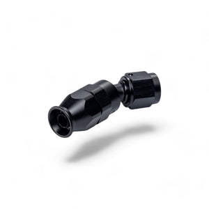 FITTING PTFE HOSE END AN6 SWIVEL 30 DEG AL BLACK