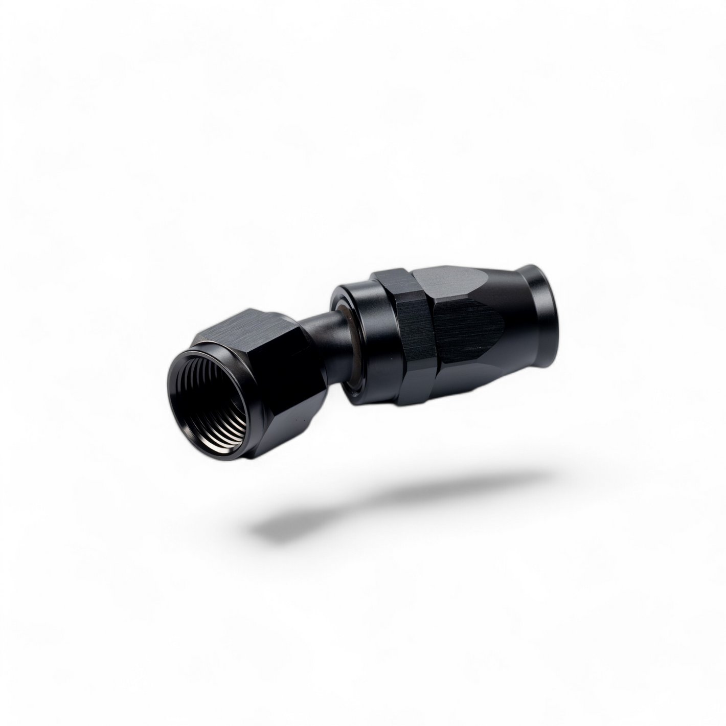 FITTING PTFE HOSE END AN10 SWIVEL 30 DEG AL BLACK
