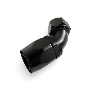 FITTING HOSE END AN20 SWIVEL 60 DEG AL BLACK