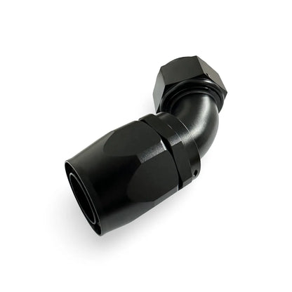 FITTING HOSE END AN20 SWIVEL 60 DEG AL BLACK