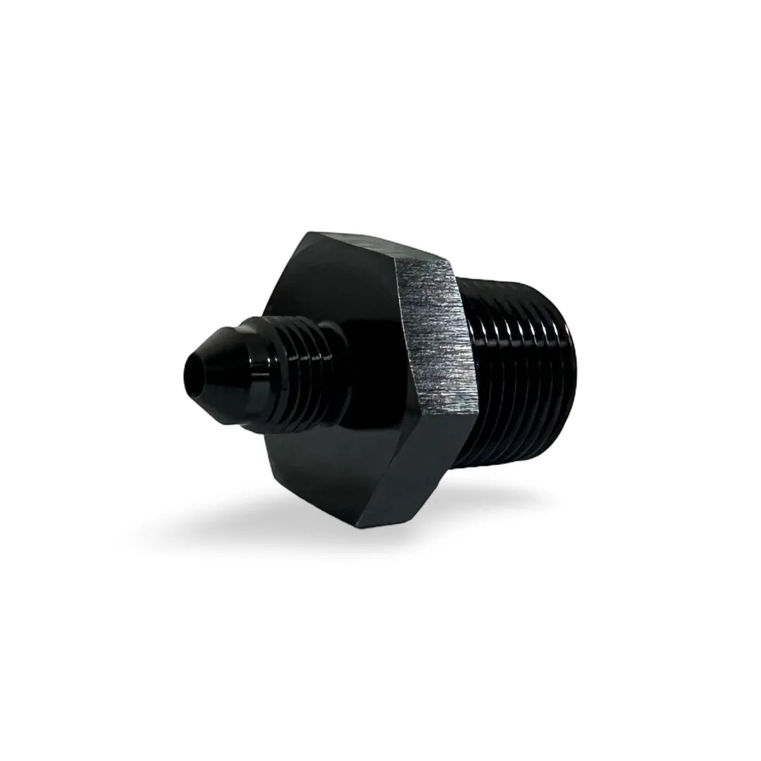 FITTING ADAPTER STRAIGHT AN3 TO 3/8NPT AL BLACK