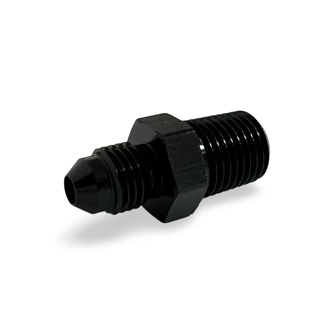 FITTING ADAPTER STRAIGHT AN4 TO 1/4NPT AL BLACK